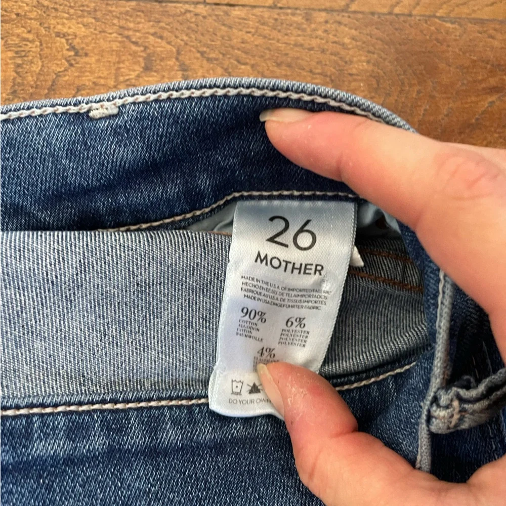 MOTHER Women's Straight Leg Jeans in Blue - Picture 4 of 5